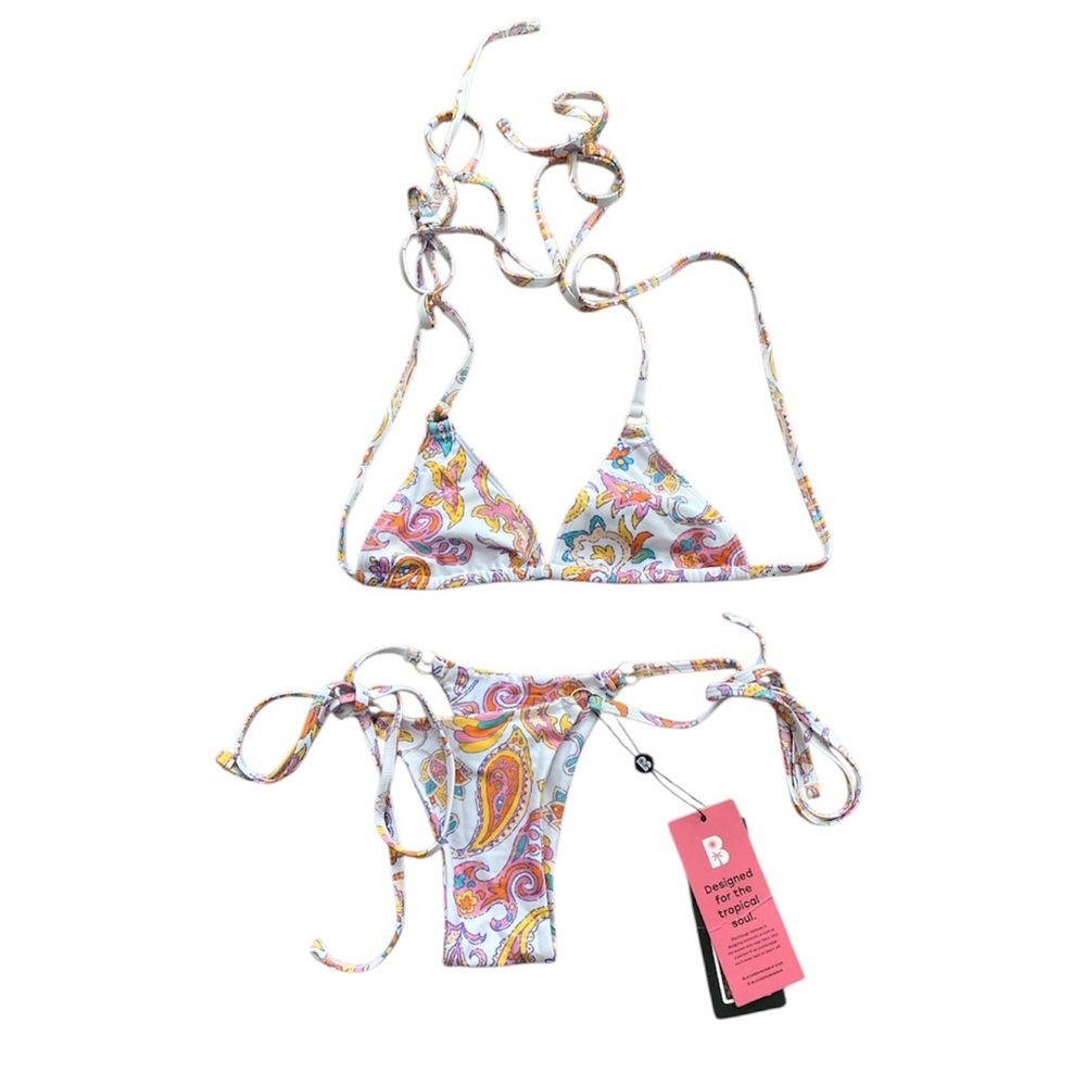 Blackbough Bikini Chloe Side Tie Cheeky Bottoms / Rio Paisleys - Picture 2 of 6